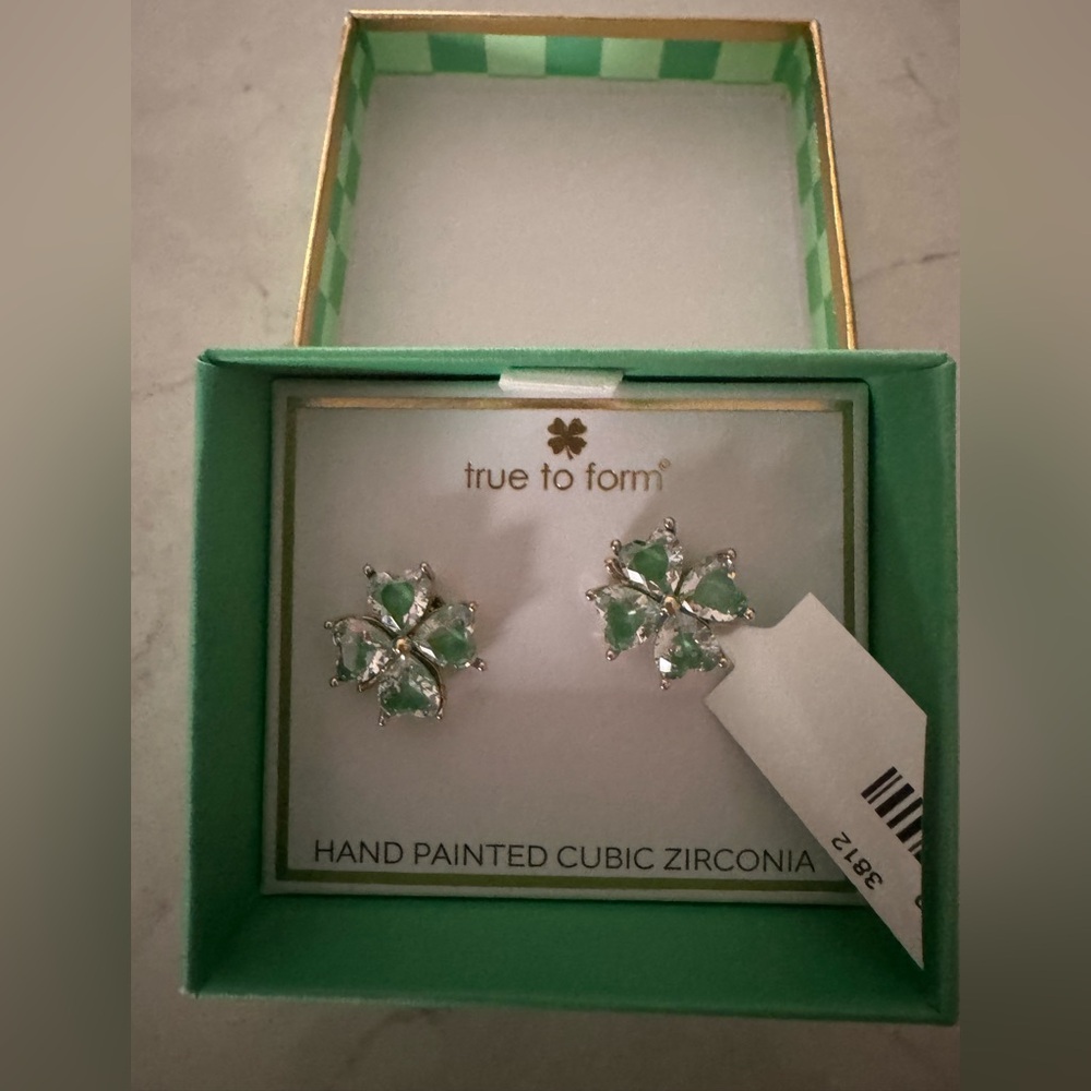 True to Form Green Cubic Zirconia Earrings